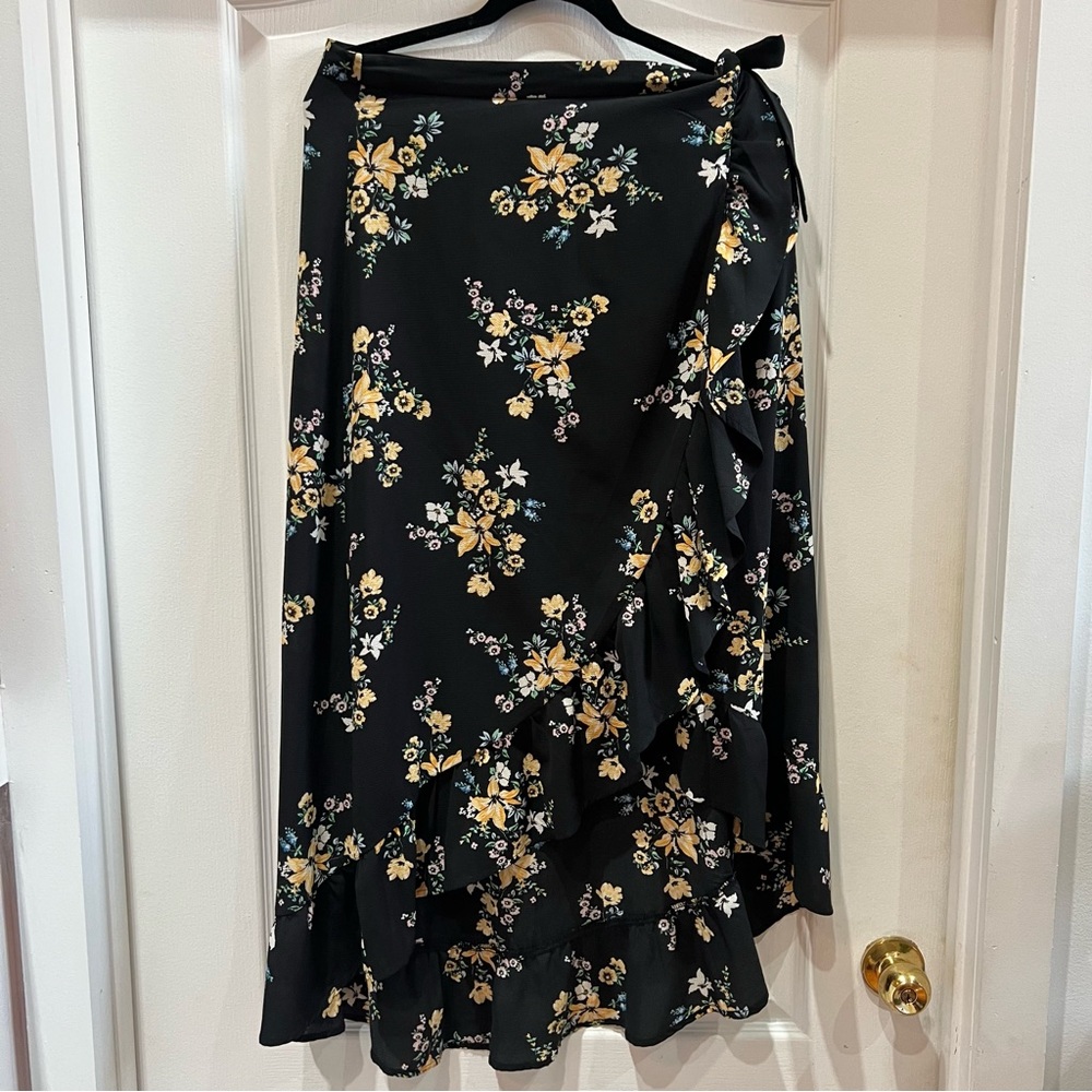 Floral Wrap Maxi Skirt